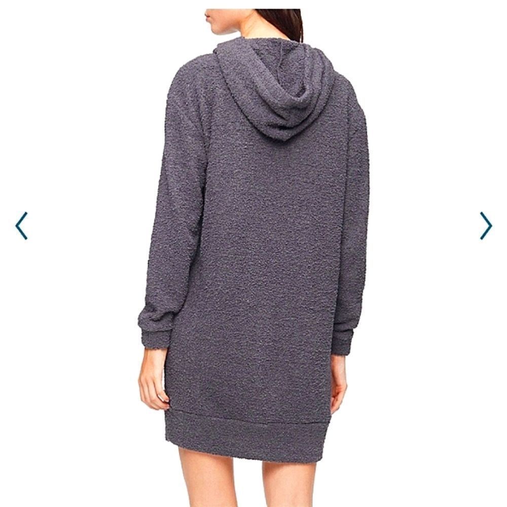 Calvin Klein Boulce Hoodie Dress with Pockets Sleep Lounge Sz SMALL NWT Grey - Picture 1 of 8